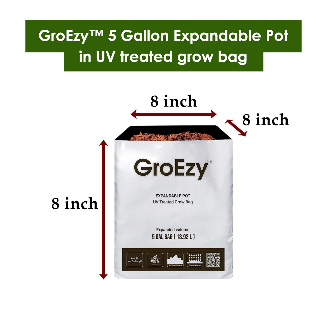 GroEzy™ 5 Gallon Expandable Pot in UV treated grow bag