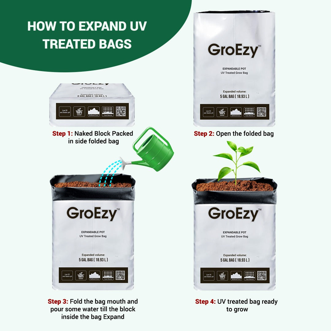 GroEzy™ 5 Gallon Expandable Pot in UV treated grow bag