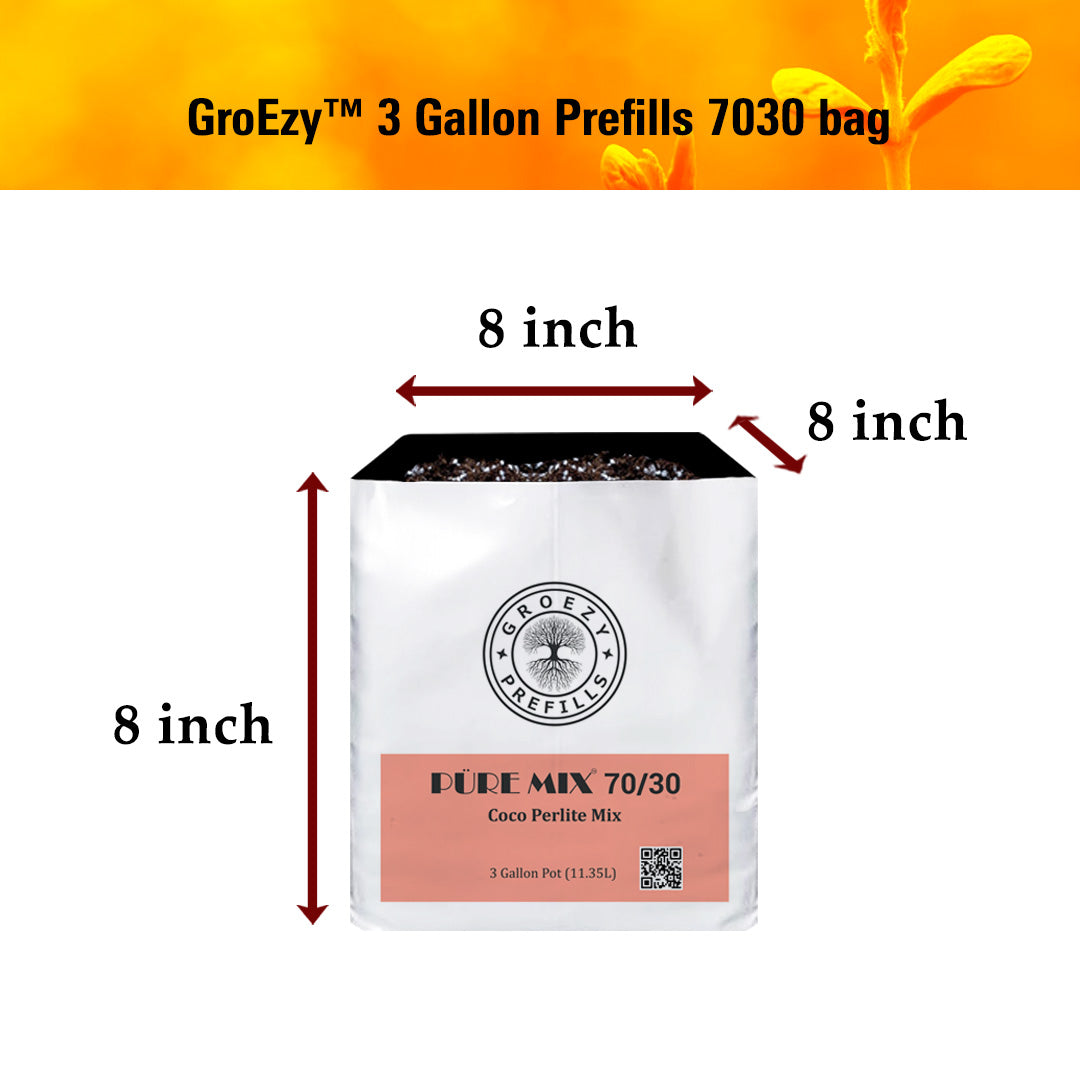 GroEzy™ 3 Gallon Prefilled 70/30 Coco Perlite Grow Bag