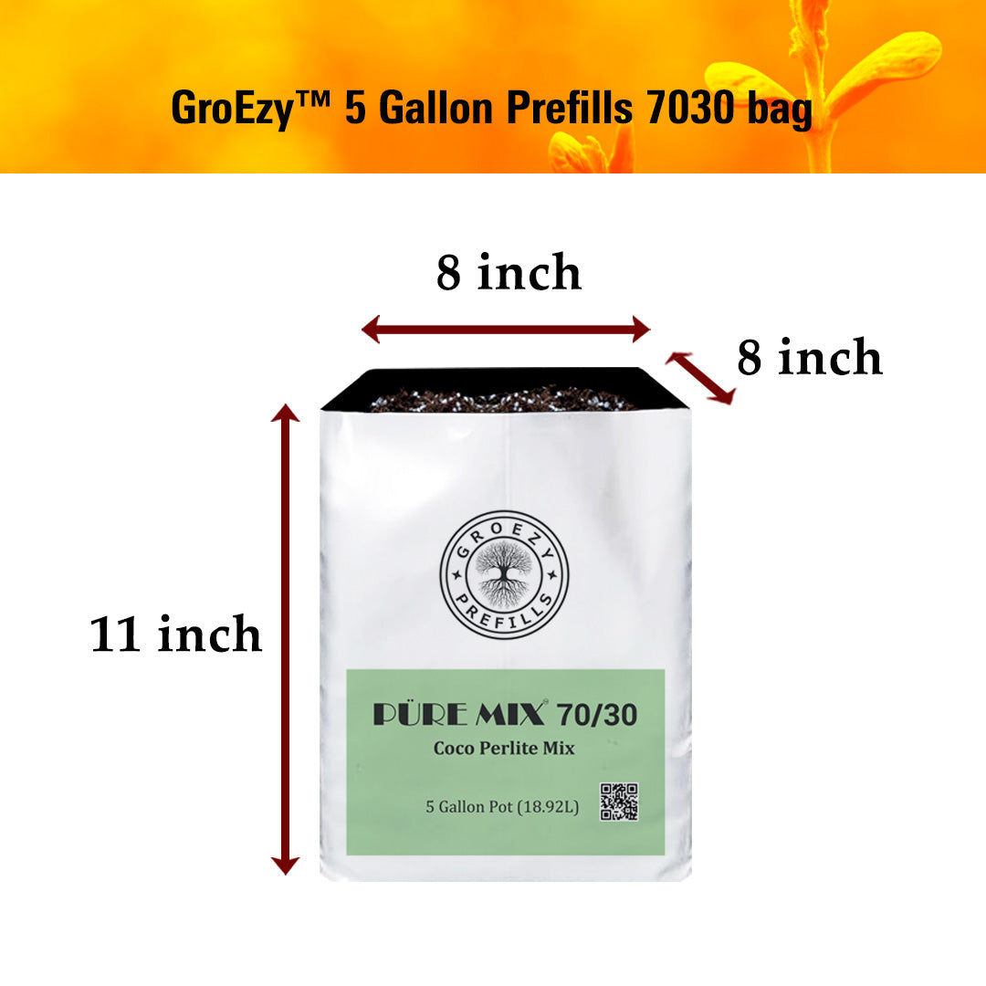 GroEzy™ 5 Gallon Prefilled w/70/30 Coco Perlite Grow Bag